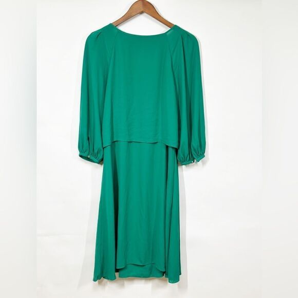 Anthropologie Maeve Valparaiso Tie Front Midi Dress Green Size 8 - Picture 4 of 12